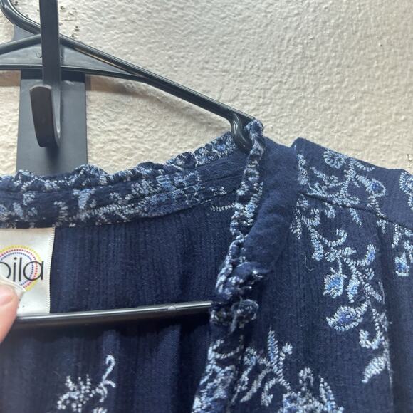 Bila Floral Gauze Maxi Long Dress Women S Handkerchief‎ Hem Boho Hippie Smocked - Picture 4 of 10